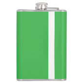 Grüner Hintergrund und weiße Grenze für ein modern Flachmann (Rückseite)