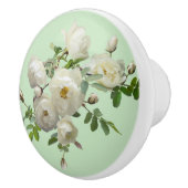 Grüner Hintergrund von White Roses Keramikknauf (Rechts)