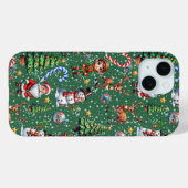 Grüner Hintergrund Weihnachtsdekorationsmuster Case-Mate iPhone Hülle (Rückseite (Horizontal))