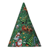 Grüner Hintergrund Weihnachtsdekorationsmuster Partyhütchen (Rechts)