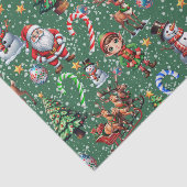Grüner Hintergrund Weihnachtsdekorationsmuster Seidenpapier (Ausschnitt)