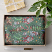 Grüner Hintergrund Weihnachtsdekorationsmuster Seidenpapier (Geschenk)