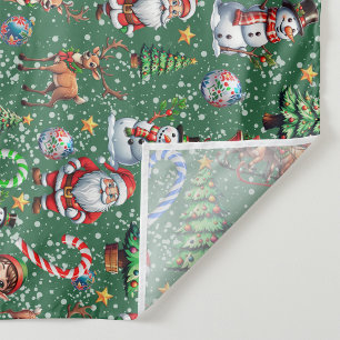 Grüner Hintergrund Weihnachtsdekorationsmuster Stoff