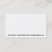 Grüner Hippie mit Friedenszeichen-Stirnband Visitenkarte (Rückseite)