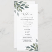 Grüner Hochzeitsprogramm für Bouquet Programm (Vorne/Hinten)