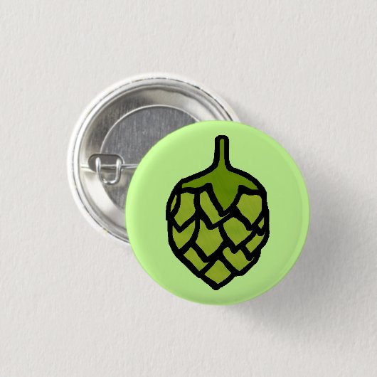 Grüner Hopfen Pflanze Bier Button (Vorne & Hinten)