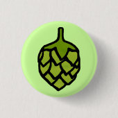 Grüner Hopfen Pflanze Bier Button (Vorderseite)