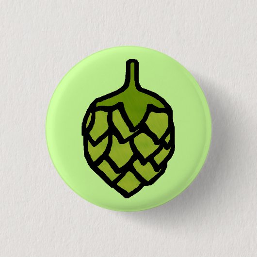 Grüner Hopfen Pflanze Bier Button (Vorderseite)