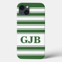 Grüner Horizontalstreifen mit Monogramm