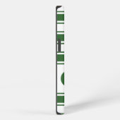 Grüner Horizontalstreifen mit Monogramm iPhone Hülle (Rechte Seite)