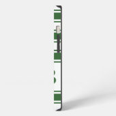 Grüner Horizontalstreifen mit Monogramm iPhone Hülle (Linke Seite)