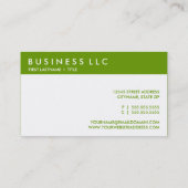 grüner HTML-Farbcode 669900 Visitenkarte (Rückseite)