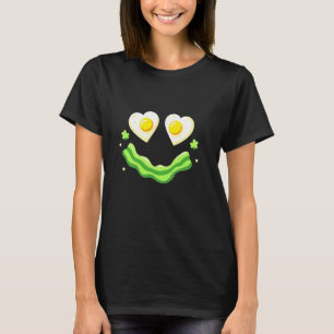 Grüner Hühnerei gebratenes Eier Schinken Lächeln G T-Shirt