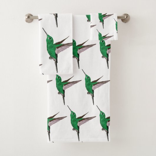 Grüner Hummingvogel Badhandtuch Set (Insitu)