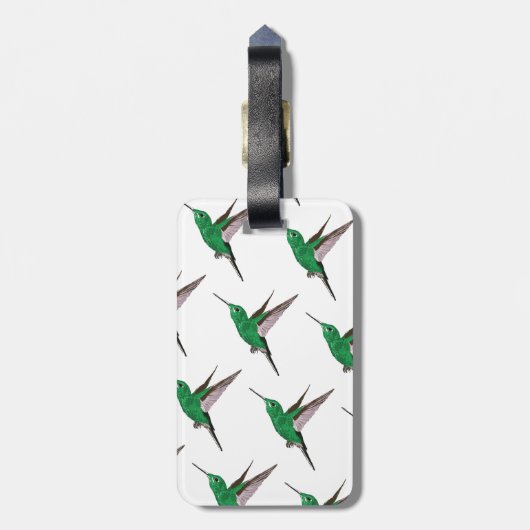 Grüner Hummingvogel Gepäckanhänger (Rückseite vertikal)