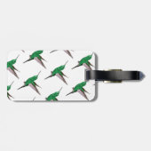 Grüner Hummingvogel Gepäckanhänger (Rückseite horizontal)