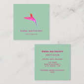 Grüner Hummingvogel Quadratische Visitenkarte (Vorne/Hinten)