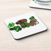 grüner Hund Getränkeuntersetzer (Linke Seite)