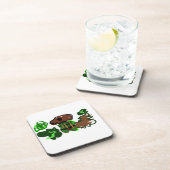 grüner Hund Getränkeuntersetzer (Rechte Seite)