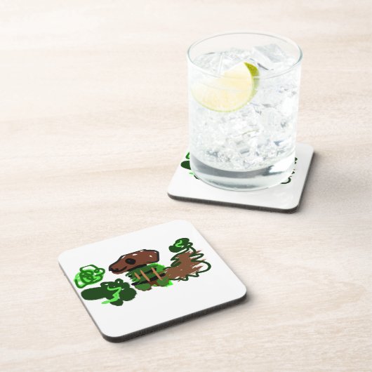 grüner Hund Getränkeuntersetzer (Rechte Seite)