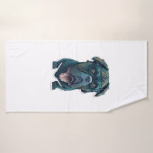 Grüner Hund mit Brille Badehandtuch (Badehandtuch)