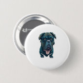 Grüner Hund mit Brille Button (Vorne & Hinten)