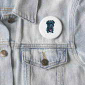 Grüner Hund mit Brille Button (Beispiel)
