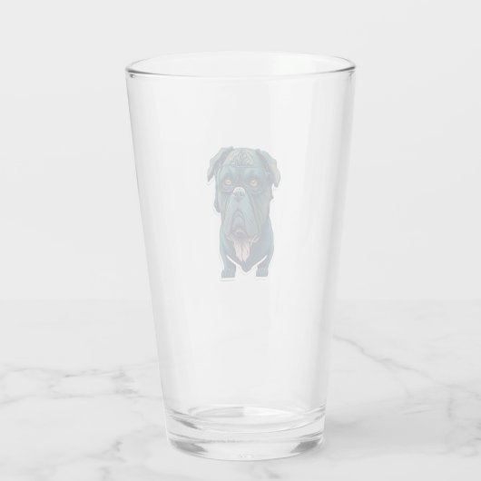 Grüner Hund mit Brille Glas (Rückseite)