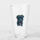 Grüner Hund mit Brille Glas (Vorderseite)