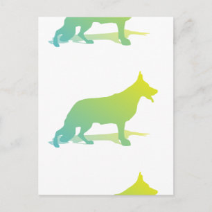 Grüner Hund Postkarte