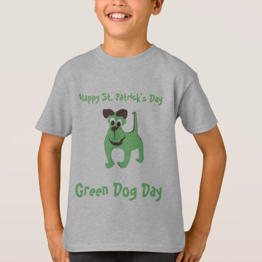 Grüner Hund T-Shirt (Vorderseite)