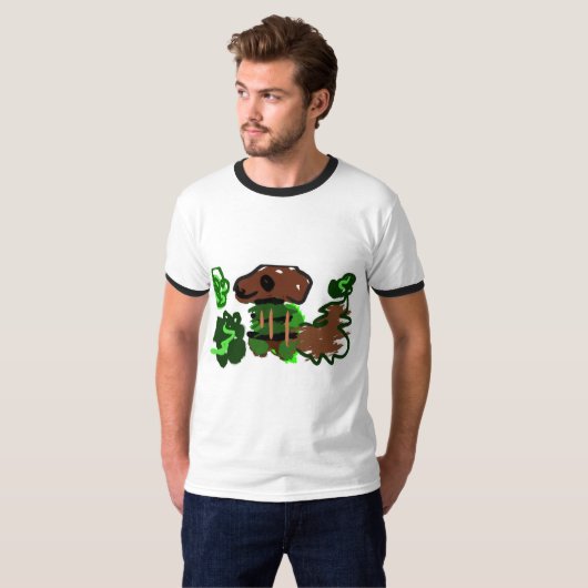 grüner Hund T-Shirt (Vorne ganz)