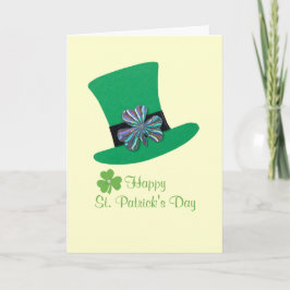 Grüner Hut mit Silberklee für St. Patrick's Day Feiertagskarte