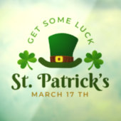 Grüner Hut und Clover St Patrick's Day Fensteraufkleber (Blatt 3)