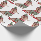 Grüner Hut und Sweater Dackel Weihnachtsverpackung Geschenkpapier (Ecke)