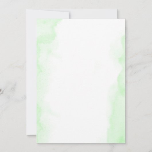 Grüner Hydrangea Rosa Blütenbalon Einladung (Rückseite)