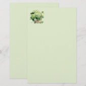 Grüner Hydrangeen-Schreibpapier Briefpapier (Vorne/Hinten)