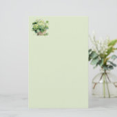 Grüner Hydrangeen-Schreibpapier Briefpapier (Stehend Vorderseite)