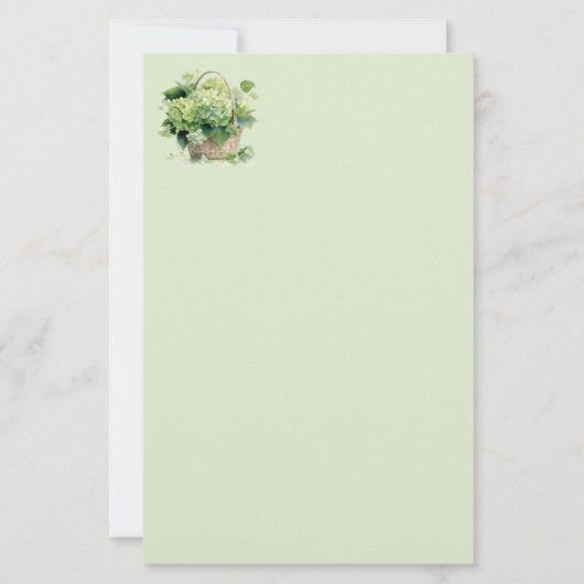 Grüner Hydrangeen-Schreibpapier Briefpapier (Vorderseite)