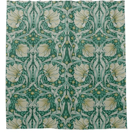 Grüner Impernel, William Morris, Jugendstil Duschvorhang (Vorderseite)