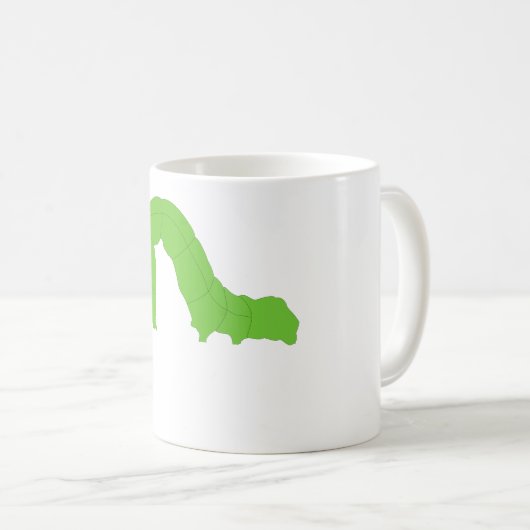 Grüner Inchworm Kaffeetasse (VorderseiteRechts)