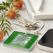 Grüner irischer Segen Schlüsselanhänger (Vorderseite rechts)