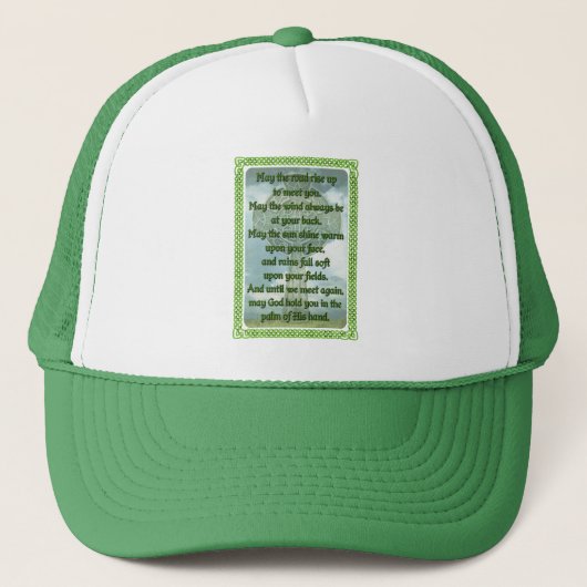 Grüner irischer Segen Truckerkappe (Vorderseite)