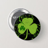 Grüner Irischer Shamrock Button (Vorne & Hinten)