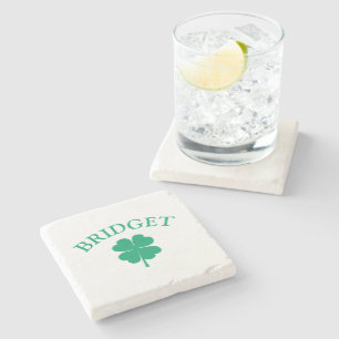 Grüner Irischer Vierblattklee St. Patricks Day Steinuntersetzer
