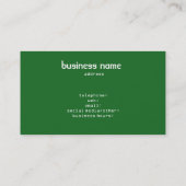 Grüner islamischer geometrischer Entwurf Visitenkarte (Rückseite)