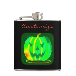 Grüner Jack oder Laterne Halloween Thunder_Cove Flachmann