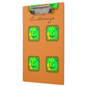 Grüner Jack oder Laterne Halloween Thunder_Cove Klemmbrett