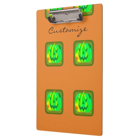 Grüner Jack oder Laterne Halloween Thunder_Cove Klemmbrett (Links)