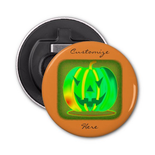 Grüner Jack o'lantern Halloween Thunder_Cove Flaschenöffner (Vorderseite)